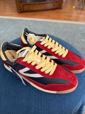Tretorn Women’s Red, Navy & Yellow Retro Trainer